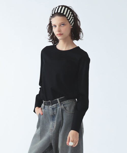 Ray BEAMS(レイビームス)の「天竺 クルーネック Tシャツ(Tシャツ/カットソー・レディース・ホワイト/ブラック/グレー・ONE SIZE)」の8枚目の写真