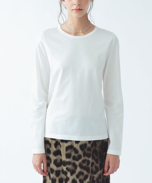 Ray BEAMS(レイビームス)の「天竺 クルーネック Tシャツ(Tシャツ/カットソー・レディース・ホワイト/ブラック/グレー・ONE SIZE)」の13枚目の写真