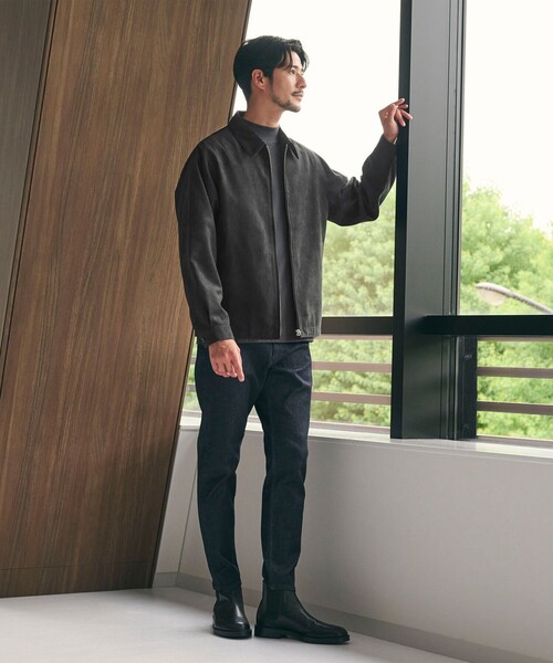 BEAUTY&YOUTH UNITED ARROWS(ビューティーアンドユースユナイテッドアローズ)の「【WEB限定 WARDROBE SMART】スエードライク ジップ ブルゾン(ブルゾン・メンズ・ダークグレー/ブラック・M/XL/S/L)」の3枚目の写真