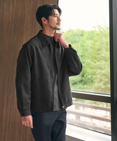 BEAUTY&YOUTH UNITED ARROWS(ビューティーアンドユースユナイテッドアローズ)の「【WEB限定 WARDROBE SMART】スエードライク ジップ ブルゾン(ブルゾン・メンズ・ダークグレー/ブラック・M/XL/S/L)」の4枚目の写真