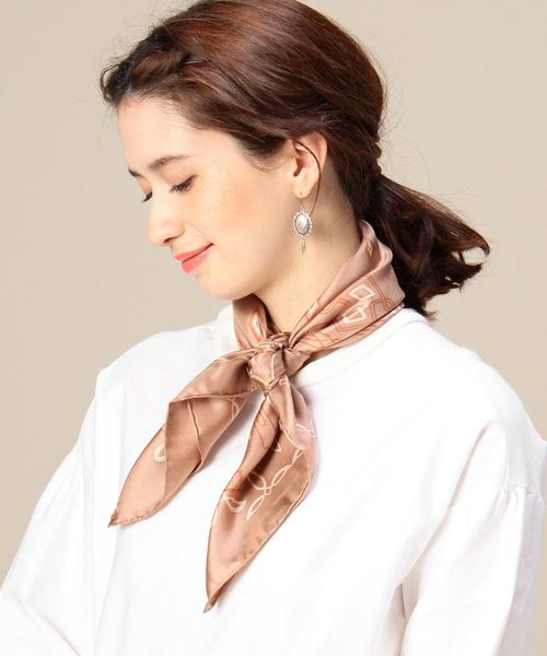 BEAUTY&YOUTH UNITED ARROWS（ビューティーアンドユースユナイテッドアローズ）の「BY manipuri シルクスカーフ◆（バンダナ/スカーフ・レディース・ホワイト/ベージュ/ネイビー・FREE）」の7枚目の写真