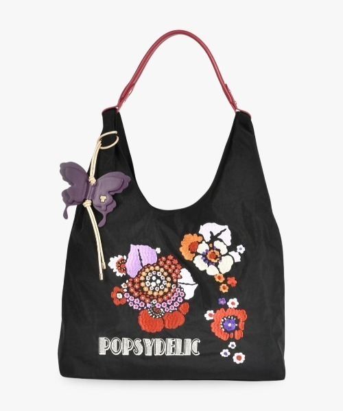 ANNA SUI(アナスイ)の「フラワーマーケット ハンドバッグ(ハンドバッグ・レディース・ブラック×パープル/キャメル/カーキ/ブラック×レッド・FREE)」の3枚目の写真