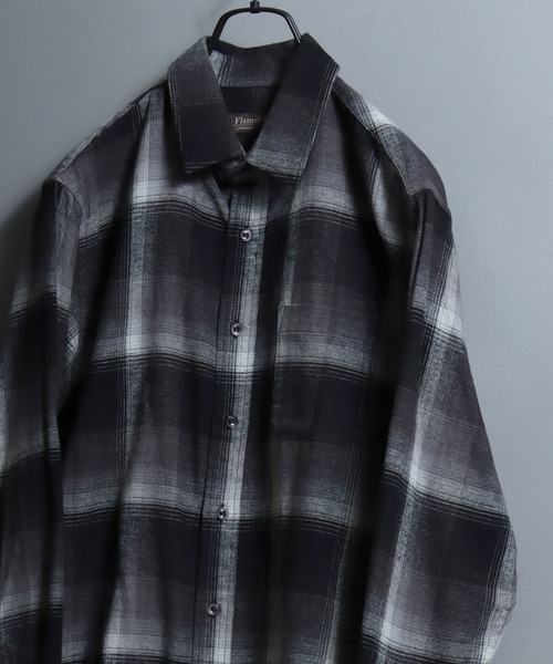 ANPAS(アンパス)の「Organic Cotton Flannel Shirt (Solid / Stripe / Check) / オーガニックコットン ネルシャツ 無地/ストライプ/チェック柄 メンズ レギュラーカラーシャツ 長袖 秋冬 トップス(シャツ/ブラウス・メンズ・ブルー/ベージュ系/ブラウン系その他/ブラック系/グレー系/ダークブラウン/ライトグリーン系/オレンジ系/ブルー系その他2/ブルー系/オフホワイト/ダークブラウン系/イエロー系その他/ネイビー/パープル系その他/ホワイト系その他/ワイン/カーキオリーブ/レッド系/ブルー系その他・M/LL/L)」の3枚目の写真