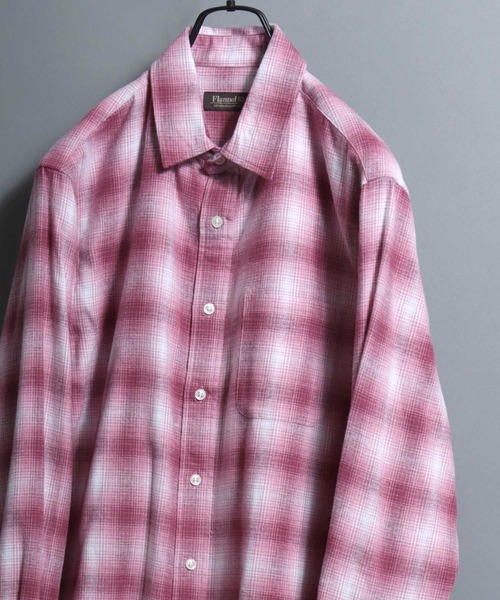 ANPAS(アンパス)の「Organic Cotton Flannel Shirt (Solid / Stripe / Check) / オーガニックコットン ネルシャツ 無地/ストライプ/チェック柄 メンズ レギュラーカラーシャツ 長袖 秋冬 トップス(シャツ/ブラウス・メンズ・ブルー/ベージュ系/ブラウン系その他/ブラック系/グレー系/ダークブラウン/ライトグリーン系/オレンジ系/ブルー系その他2/ブルー系/オフホワイト/ダークブラウン系/イエロー系その他/ネイビー/パープル系その他/ホワイト系その他/ワイン/カーキオリーブ/レッド系/ブルー系その他・M/LL/L)」の19枚目の写真