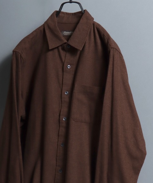 ANPAS(アンパス)の「Organic Cotton Flannel Shirt (Solid / Stripe / Check) / オーガニックコットン ネルシャツ 無地/ストライプ/チェック柄 メンズ レギュラーカラーシャツ 長袖 秋冬 トップス(シャツ/ブラウス・メンズ・ブルー/ベージュ系/ブラウン系その他/ブラック系/グレー系/ダークブラウン/ライトグリーン系/オレンジ系/ブルー系その他2/ブルー系/オフホワイト/ダークブラウン系/イエロー系その他/ネイビー/パープル系その他/ホワイト系その他/ワイン/カーキオリーブ/レッド系/ブルー系その他・M/LL/L)」の5枚目の写真