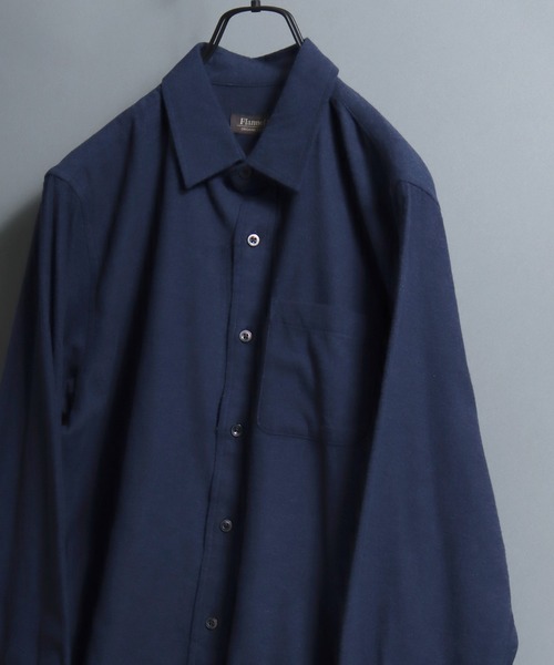 ANPAS(アンパス)の「Organic Cotton Flannel Shirt (Solid / Stripe / Check) / オーガニックコットン ネルシャツ 無地/ストライプ/チェック柄 メンズ レギュラーカラーシャツ 長袖 秋冬 トップス(シャツ/ブラウス・メンズ・ブルー/ベージュ系/ブラウン系その他/ブラック系/グレー系/ダークブラウン/ライトグリーン系/オレンジ系/ブルー系その他2/ブルー系/オフホワイト/ダークブラウン系/イエロー系その他/ネイビー/パープル系その他/ホワイト系その他/ワイン/カーキオリーブ/レッド系/ブルー系その他・M/LL/L)」の11枚目の写真