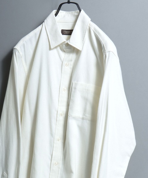 ANPAS(アンパス)の「Organic Cotton Flannel Shirt (Solid / Stripe / Check) / オーガニックコットン ネルシャツ 無地/ストライプ/チェック柄 メンズ レギュラーカラーシャツ 長袖 秋冬 トップス(シャツ/ブラウス・メンズ・ブルー/ベージュ系/ブラウン系その他/ブラック系/グレー系/ダークブラウン/ライトグリーン系/オレンジ系/ブルー系その他2/ブルー系/オフホワイト/ダークブラウン系/イエロー系その他/ネイビー/パープル系その他/ホワイト系その他/ワイン/カーキオリーブ/レッド系/ブルー系その他・M/LL/L)」の1枚目の写真