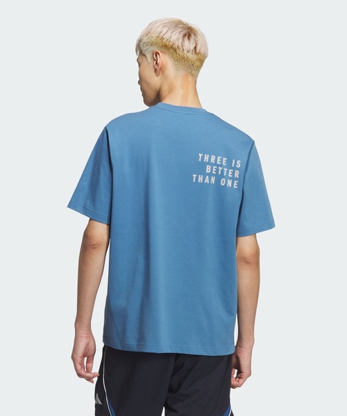 adidas(アディダス)の「ブランドラブ ルーズフィット ヘビー シングルジャージー半袖Tシャツ / アディダス adidas(Tシャツ/カットソー・メンズ・ブルー・XX-LARGE/3XL/LARGE/MEDIUM/X-SMALL/X-LARGE/SMALL)」の2枚目の写真