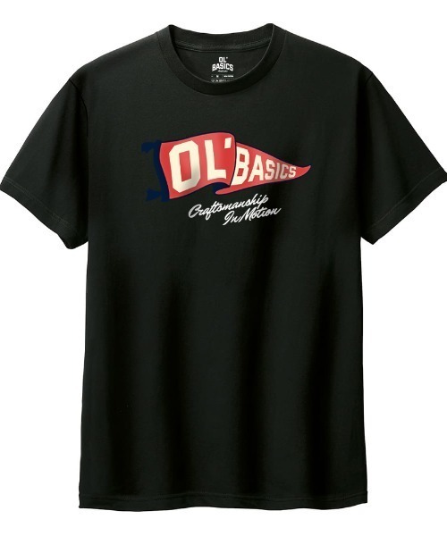 Ol' Basics(オールベーシックス)の「Ol' Basics(オール・ベーシックス) 半袖Tシャツ フラッグ ロゴ プリント 5.6オンス トップス カットソー レディース(Tシャツ/カットソー・レディース・ホワイト/ヘザーグレー/ブラック・M/L)」の2枚目の写真