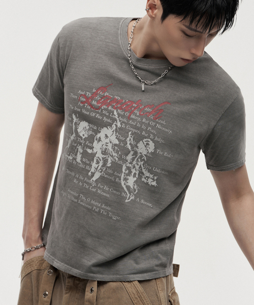 LANARCHIVE（ランアーカイブ）の「[0131] ピグメントエンジェル半袖Tシャツ - グレー（Tシャツ/カットソー・レディース・グレー・FREE）」の4枚目の写真