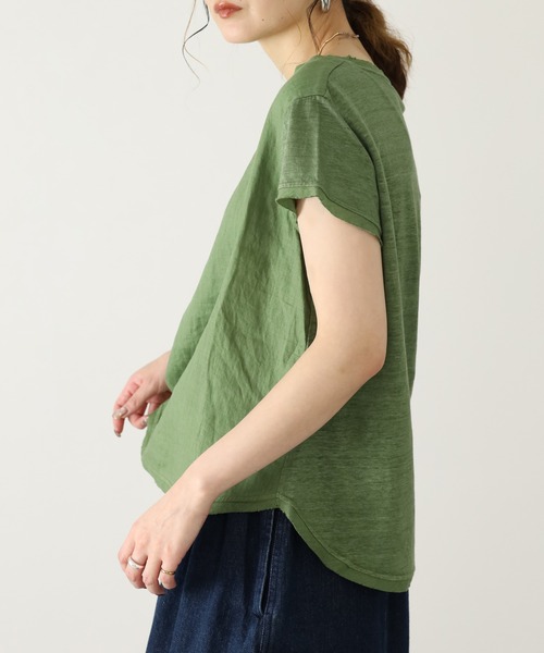 FUNALIVE（ファンアライブ）の「ﾏｰｸｱﾝﾄﾞﾌﾟﾗｽﾌﾟﾗｽ 無地半袖Ｔシャツ（Tシャツ/カットソー・レディース・グリーン・38）」の5枚目の写真