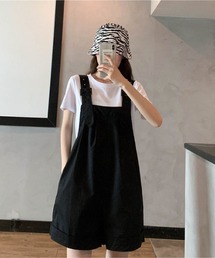 ワイドサロペットショーツ