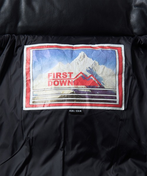FIRST DOWN（ファーストダウン）の「FIRST DOWN USA (ファーストダウン) BUBBLE DOWN JKT COLOR LEATHER バブル ダウンジャケット ブラック 合皮 メンズ F242025（ダウンジャケット/コート・メンズ・ブラック・L/M/LL）」の9枚目の写真