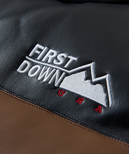FIRST DOWN（ファーストダウン）の「FIRST DOWN USA (ファーストダウン) BUBBLE DOWN JKT COLOR LEATHER バブル ダウンジャケット ブラック 合皮 メンズ F242025（ダウンジャケット/コート・メンズ・ブラック・L/M/LL）」の11枚目の写真