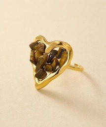 【Cle・stone（クレストーン）】ステンレス 天然石ハートリング cle-ring-24-14【RBTS】