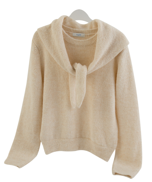VLETI（ブレッティ）の「Wool Round Neck knit Muffler Set (Beige)（ニット/セーター・レディース・ベージュ・FREE）」の4枚目の写真