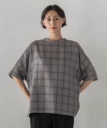 前後2WAYチェックブラウス