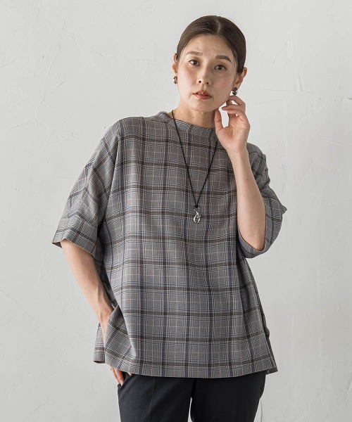la.f…(ラエフ)の「前後2WAYチェックブラウス(シャツ/ブラウス・レディース・ブラック系その他/ブラウン系その他・9号)」の4枚目の写真