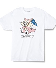 Moftique | Moftique(モフティック) エントリーモデル 半袖Tシャツ アニマル ポップキャットイラスト 猫 インクジェットプリント 褪せ感 4.0オンス 薄手 トップス カットソー 夏 カジュアル メンズ レディース ユニセックス(Tシャツ/カットソー)