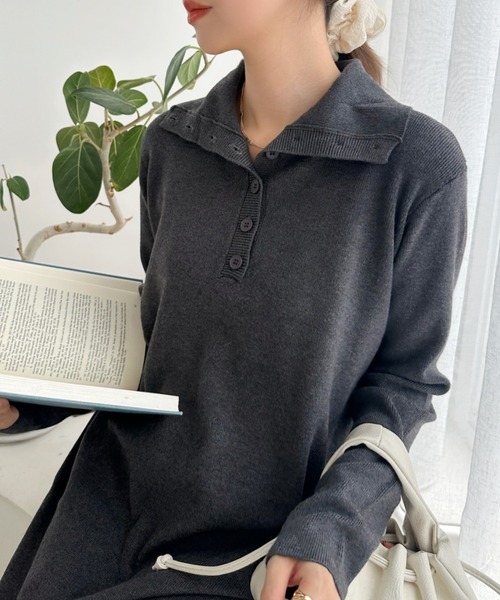 Eclat one(エクラワン)の「【美シルエット/体型カバー】ヘンリーネックハイネックニットナローワンピース(ワンピース・レディース・グレー/ブラウン/ブラック・FREE)」の20枚目の写真