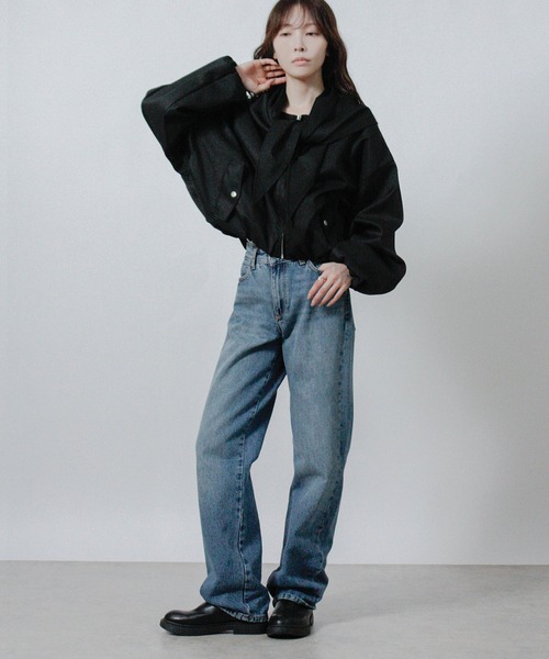 Social GIRL(ソーシャルガール)の「【セット商品】スカーフ付き ノーカラーブルゾン(ブルゾン・レディース・ブラック/ベージュ/ブラウン・M)」の21枚目の写真