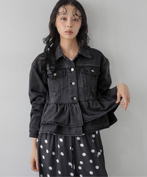 フリル付きデニムジャケット グレー デニムジャケット（フリル）ファッション通販 - ZOZOTOWN