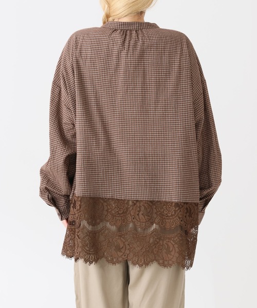HEART MARKET(ハートマーケット)の「裾レースチェックチュニック(チュニック・レディース・ベージュ/ブラウン/マスタード/チャコール・FREE)」の13枚目の写真