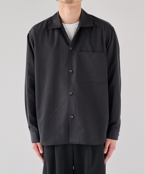 PUBLIC TOKYO(パブリックトウキョウ)の「【WEB限定26AW先行予約】ヴィンテージフィブリルシャツブルゾン(Tシャツ/カットソー・メンズ・ブラック/ブラウン・2/1)」の7枚目の写真