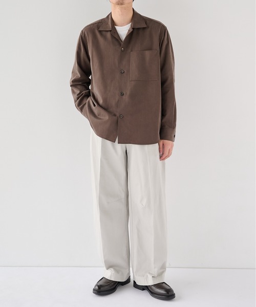 PUBLIC TOKYO(パブリックトウキョウ)の「【WEB限定26AW先行予約】ヴィンテージフィブリルシャツブルゾン(Tシャツ/カットソー・メンズ・ブラック/ブラウン・2/1)」の6枚目の写真