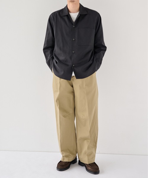 PUBLIC TOKYO(パブリックトウキョウ)の「【WEB限定26AW先行予約】ヴィンテージフィブリルシャツブルゾン(Tシャツ/カットソー・メンズ・ブラック/ブラウン・2/1)」の22枚目の写真