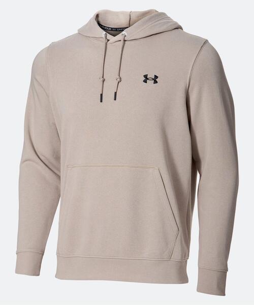 UNDER ARMOUR(アンダーアーマー)の「UAエッセンシャル テリー フーディー(ライフスタイル/メンズ)(スウェット・メンズ・ベージュ系・L/XL/M)」の1枚目の写真