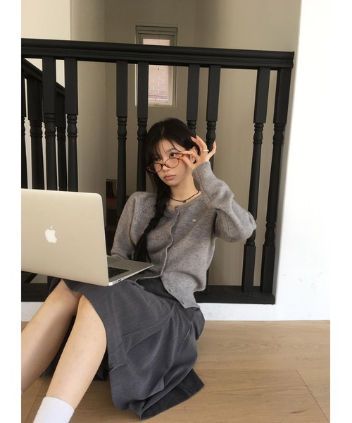 modimood（モディムード）の「ザロックフィットラベルラグランカーディガン（カーディガン/ボレロ・レディース・ブラック/グレー・FREE）」の11枚目の写真