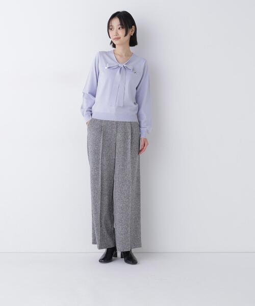 NATURAL BEAUTY BASIC(ナチュラルビューティーベーシック)の「天竺ボウタイニット(ニット/セーター・レディース・ブルー/ネイビー/オフホワイト・FREE)」の14枚目の写真
