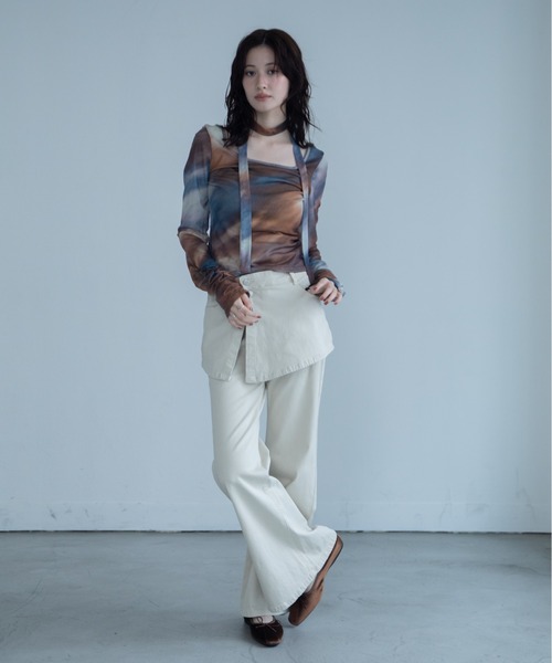 VACANCY(ヴァカンシー)の「レイヤードライクカラーデニム(デニムパンツ・レディース・ブルー/ブラウン/ベージュ・LARGE/MEDIUM/SMALL)」の11枚目の写真