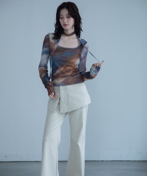 VACANCY(ヴァカンシー)の「レイヤードライクカラーデニム(デニムパンツ・レディース・ブルー/ブラウン/ベージュ・LARGE/MEDIUM/SMALL)」の9枚目の写真