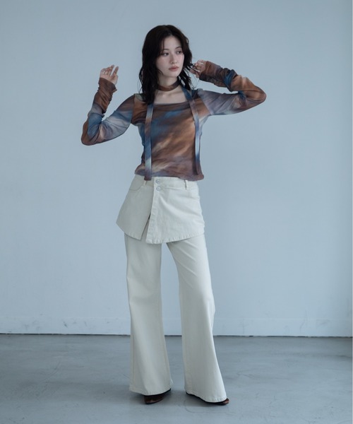 VACANCY(ヴァカンシー)の「レイヤードライクカラーデニム(デニムパンツ・レディース・ブルー/ブラウン/ベージュ・LARGE/MEDIUM/SMALL)」の12枚目の写真