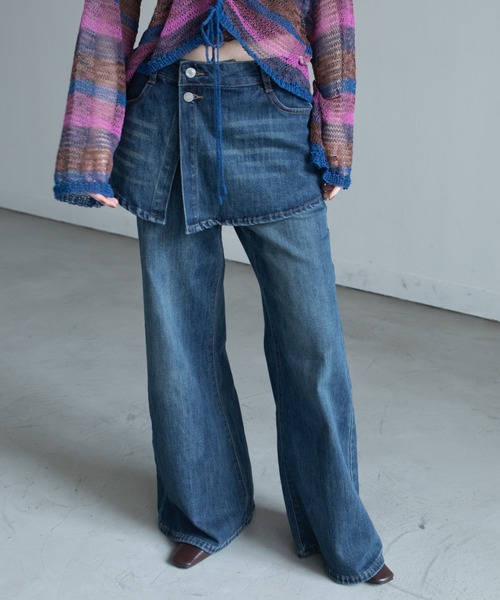 VACANCY(ヴァカンシー)の「レイヤードライクカラーデニム(デニムパンツ・レディース・ブルー/ブラウン/ベージュ・LARGE/MEDIUM/SMALL)」の13枚目の写真