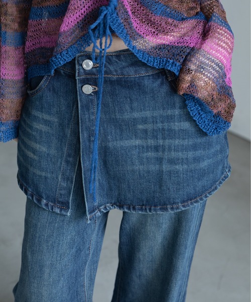 VACANCY(ヴァカンシー)の「レイヤードライクカラーデニム(デニムパンツ・レディース・ブルー/ブラウン/ベージュ・LARGE/MEDIUM/SMALL)」の15枚目の写真