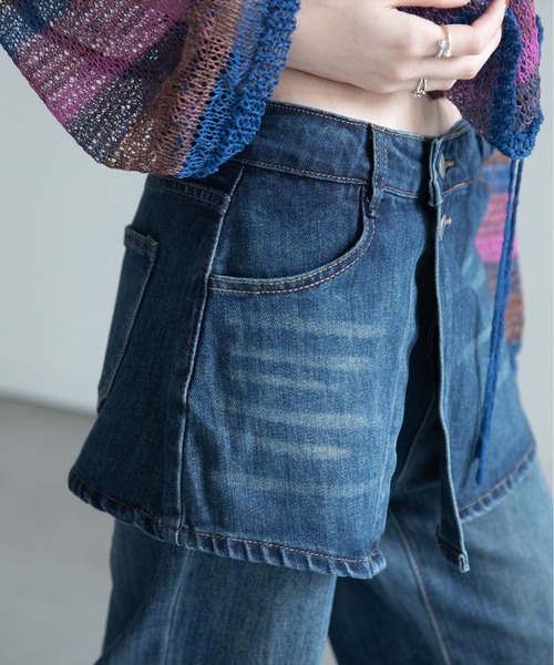 VACANCY(ヴァカンシー)の「レイヤードライクカラーデニム(デニムパンツ・レディース・ブルー/ブラウン/ベージュ・LARGE/MEDIUM/SMALL)」の17枚目の写真