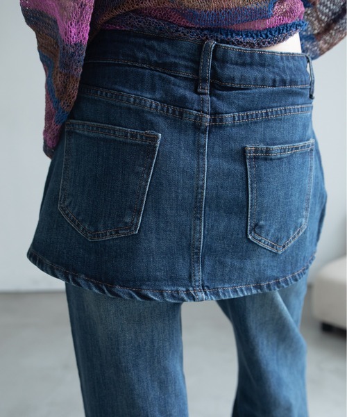 VACANCY(ヴァカンシー)の「レイヤードライクカラーデニム(デニムパンツ・レディース・ブルー/ブラウン/ベージュ・LARGE/MEDIUM/SMALL)」の18枚目の写真
