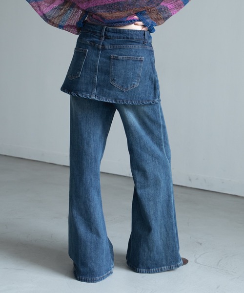 VACANCY(ヴァカンシー)の「レイヤードライクカラーデニム(デニムパンツ・レディース・ブルー/ブラウン/ベージュ・LARGE/MEDIUM/SMALL)」の14枚目の写真