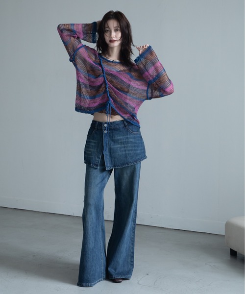 VACANCY(ヴァカンシー)の「レイヤードライクカラーデニム(デニムパンツ・レディース・ブルー/ブラウン/ベージュ・LARGE/MEDIUM/SMALL)」の20枚目の写真