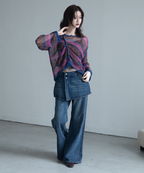 VACANCY(ヴァカンシー)の「レイヤードライクカラーデニム(デニムパンツ・レディース・ブルー/ブラウン/ベージュ・LARGE/MEDIUM/SMALL)」の21枚目の写真