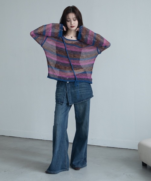 VACANCY(ヴァカンシー)の「レイヤードライクカラーデニム(デニムパンツ・レディース・ブルー/ブラウン/ベージュ・LARGE/MEDIUM/SMALL)」の22枚目の写真