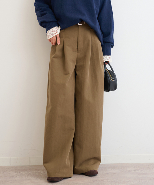 JOURNAL STANDARD relume(ジャーナルスタンダード レリューム)の「《追加5》2タックワイドパンツ(チノパンツ・レディース・ベージュ/ブラック/カーキ・36/38)」の3枚目の写真