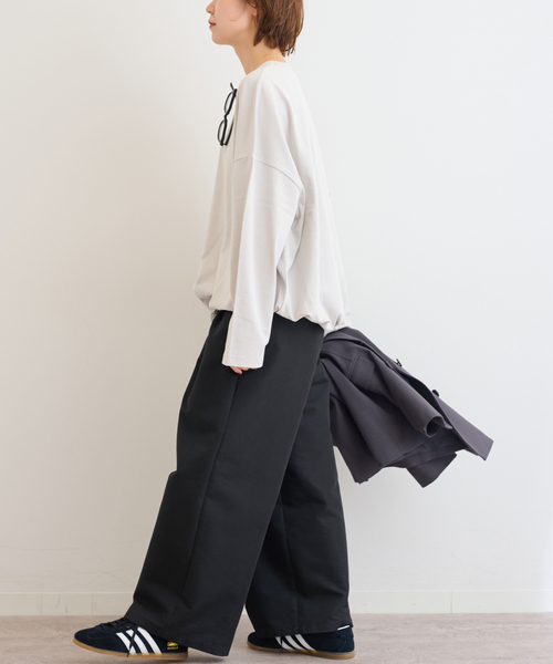 JOURNAL STANDARD relume(ジャーナルスタンダード レリューム)の「《追加5》2タックワイドパンツ(チノパンツ・レディース・ベージュ/ブラック/カーキ・36/38)」の12枚目の写真