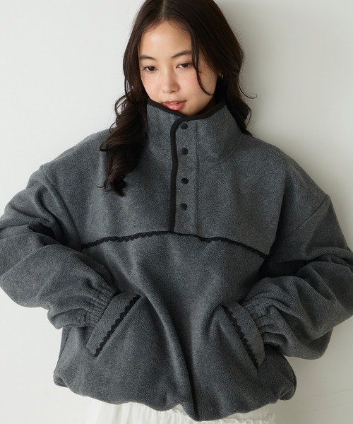 forksy.(フォルクシー)の「【forksy.】配色レース フリース アノラックプルオーバー(スウェット・レディース・グレー/ブラック系/アイボリー/ライトブルー・FREE)」の17枚目の写真