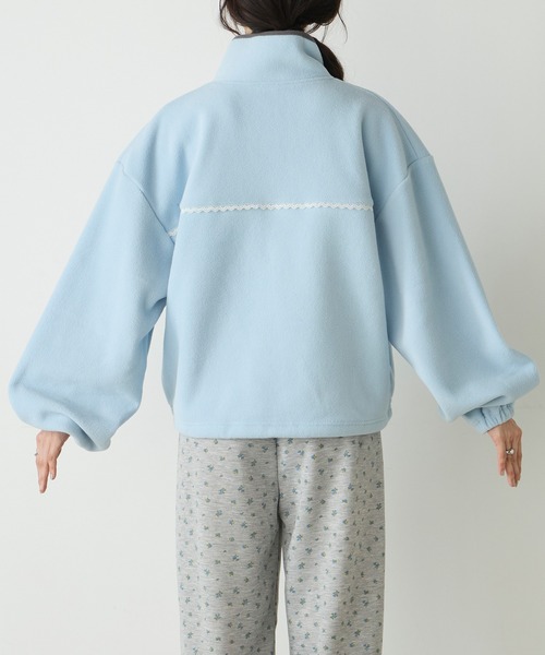 forksy.(フォルクシー)の「【forksy.】配色レース フリース アノラックプルオーバー(スウェット・レディース・グレー/ブラック系/アイボリー/ライトブルー・FREE)」の6枚目の写真