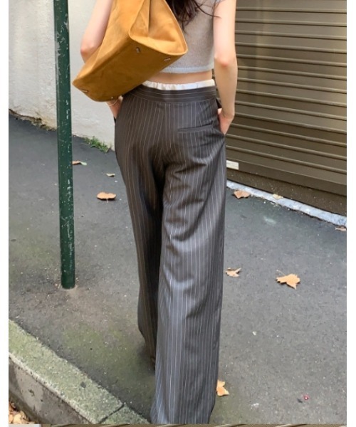 Bifrost(ビフレスト)の「レースアップストライプパンツ(その他パンツ・レディース・ネイビー/グレー・FREE)」の9枚目の写真