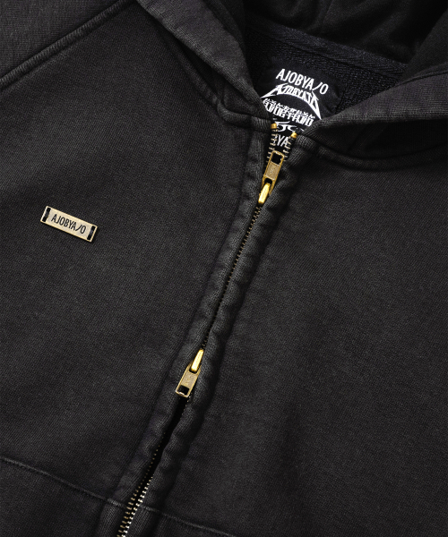 AJOBYAJO（アジョバイアジョ）の「Cropped Washed Zip-up Hoodie [BLACK]（パーカー・レディース・その他・LARGE/X-LARGE）」の3枚目の写真